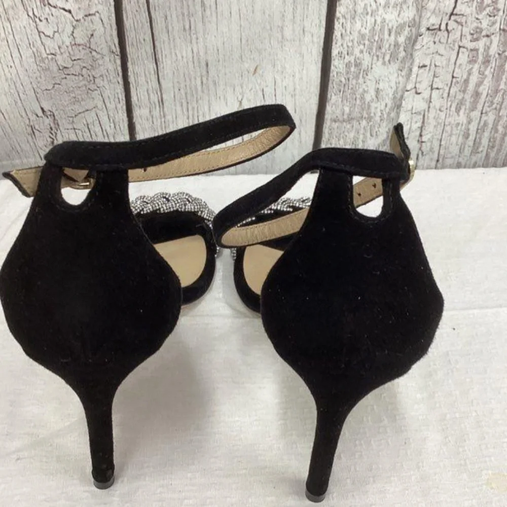 ✅ SOLD Stuart Weitzman Black Suede Nudist Curve Sandals/ Heels Highshine 5.5 siz - Picture 5 of 11
